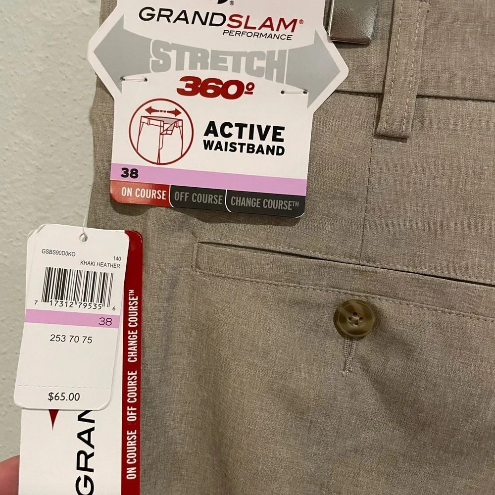 NWT Men’s Grand slam Performance Stretch 360 shorts Size 38